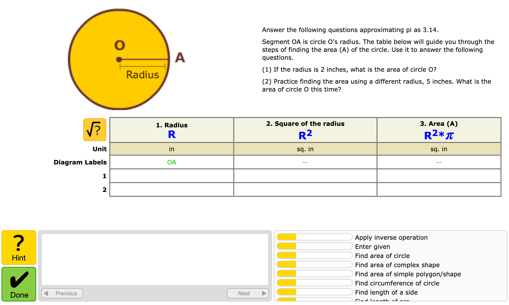 Area of Polygons and Circles